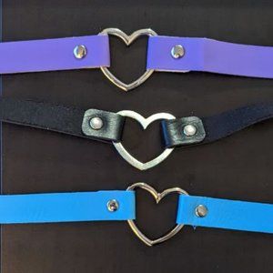 Heart Collar Choker - Purple, Blue, and Black. ONE CHOKER